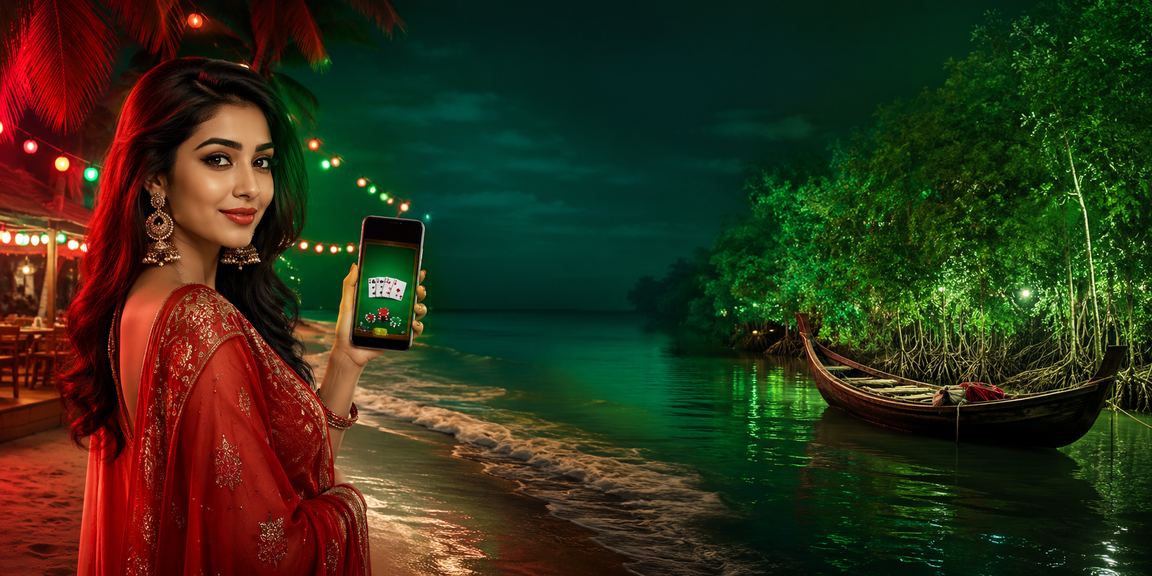A user playing Teen Patti in the Sundarbans region